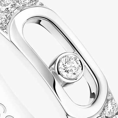 Alliance Move Joaillerie Pavée Bague Diamant Or Blanc