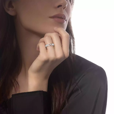 Alliance Move Joaillerie Pavée Bague Diamant Or Blanc