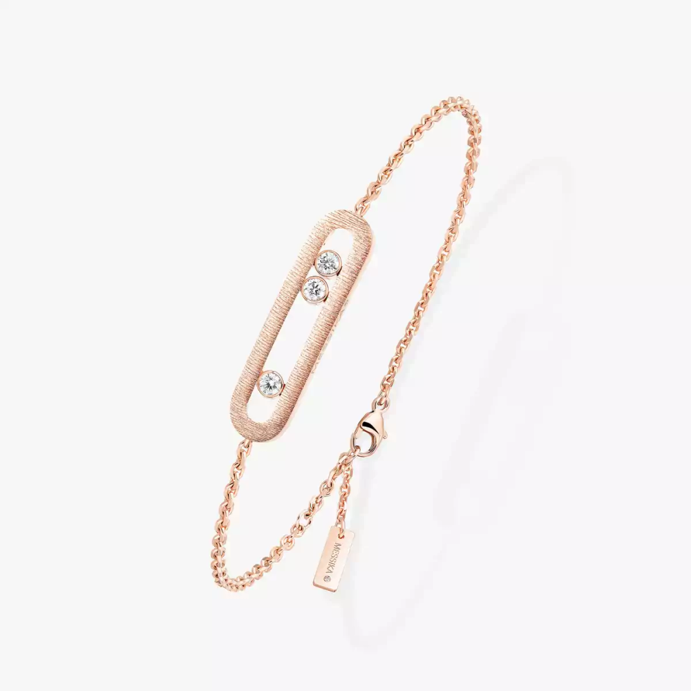Move Classique Ciselé Bracelet Diamant Or Rose