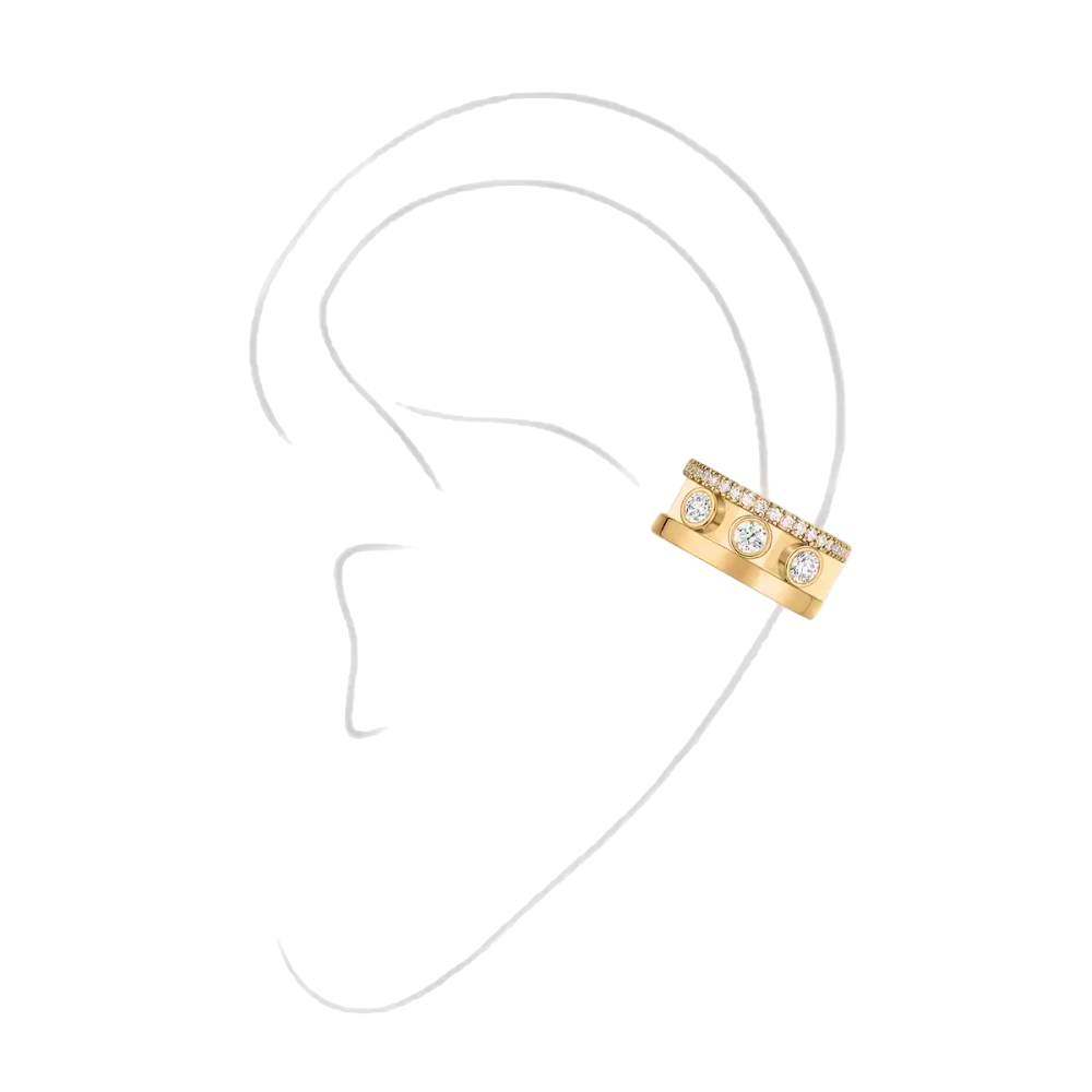 Clip d'oreille Move Romane Boucles d'oreilles Diamant Or Jaune