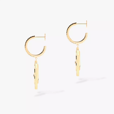 Lucky Move PM Malachite Boucles d'oreilles Diamant Or Jaune
