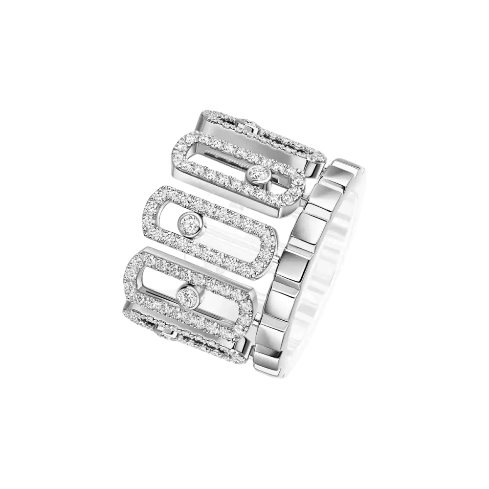 Move Iconica Pavée Bague Diamant Or Blanc