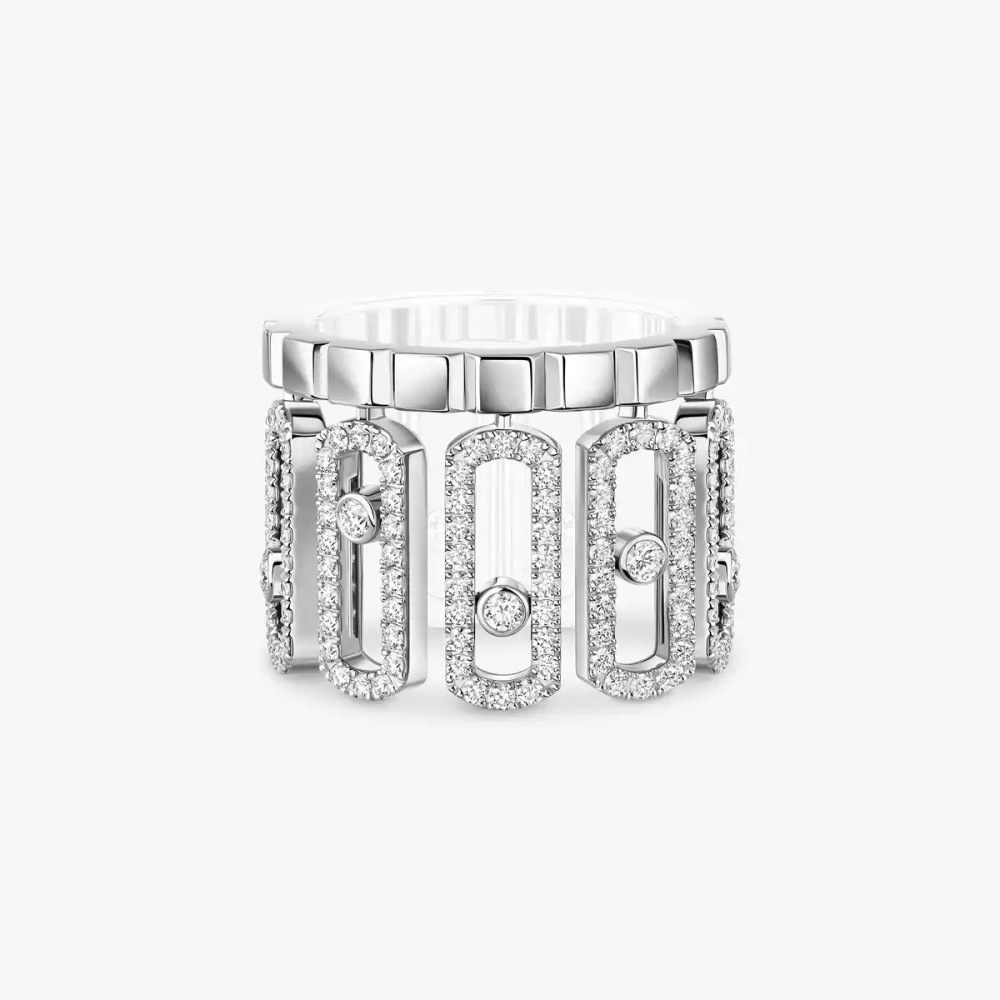 Move Iconica Pavée Bague Diamant Or Blanc