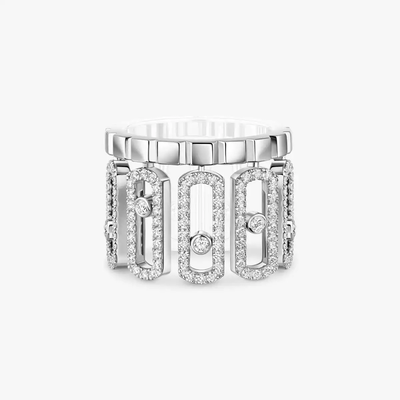 Move Iconica Pavée Bague Diamant Or Blanc