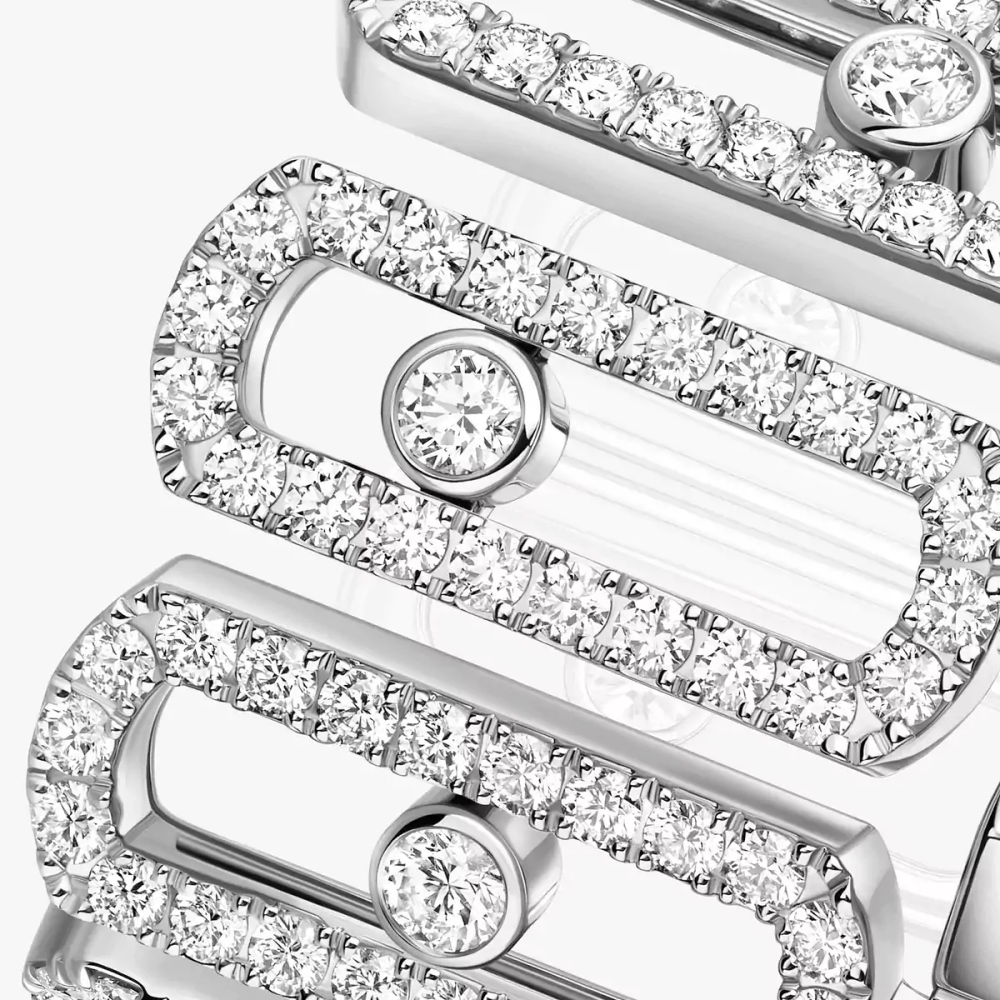 Move Iconica Pavée Bague Diamant Or Blanc