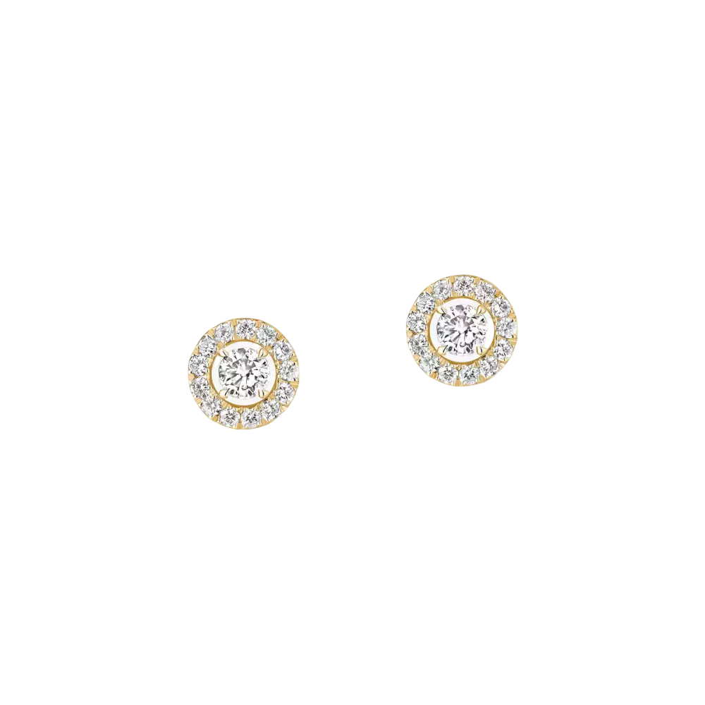 Joy Diamants Ronds 0,03ct Boucles d'oreilles Diamant Or Jaune