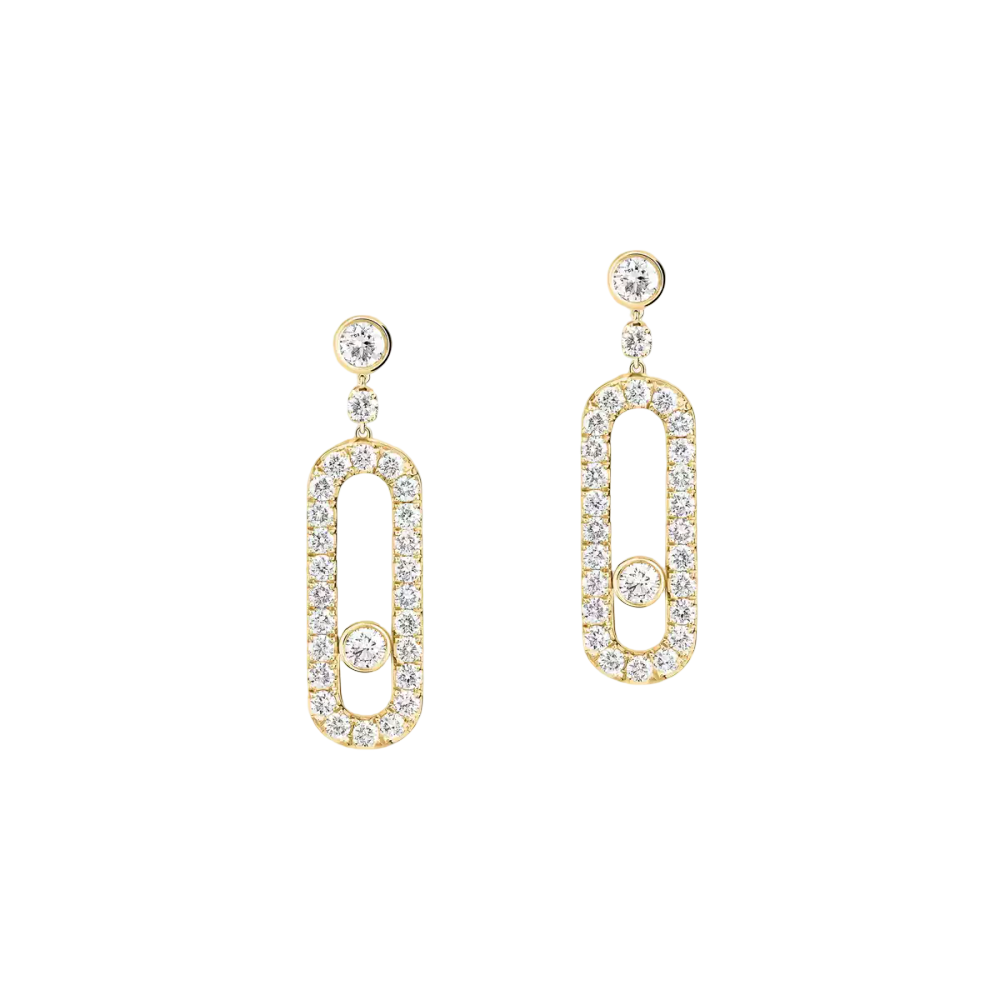 Dormeuses Move Uno Boucles d'oreilles Diamant Or Jaune