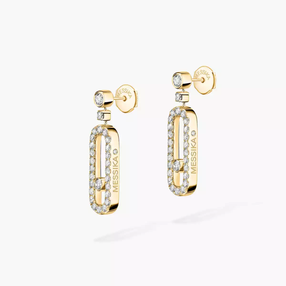 Dormeuses Move Uno Boucles d'oreilles Diamant Or Jaune
