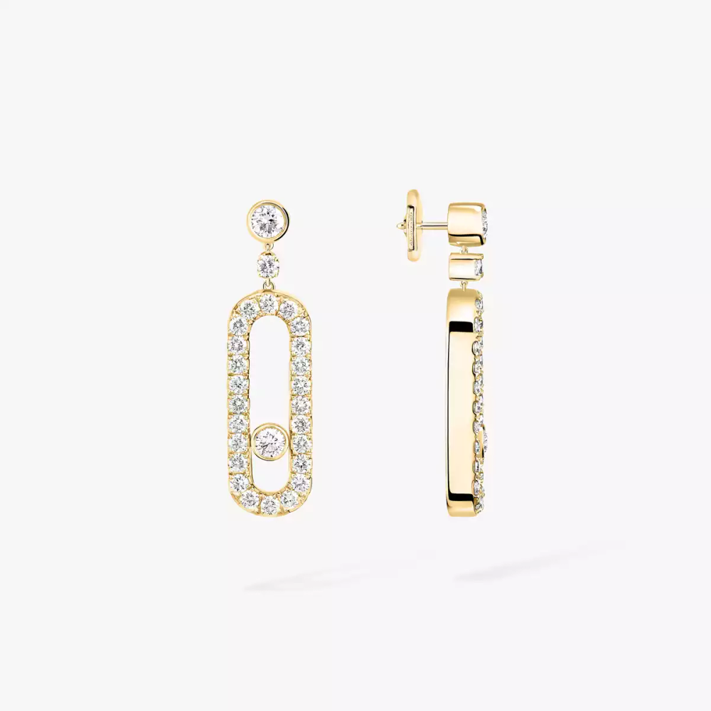 Move Uno Stud Yellow Gold Diamond Earrings