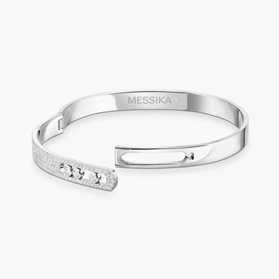 Bangle semi-pavé Move Noa grandes tailles Bracelet Diamant Or Blanc