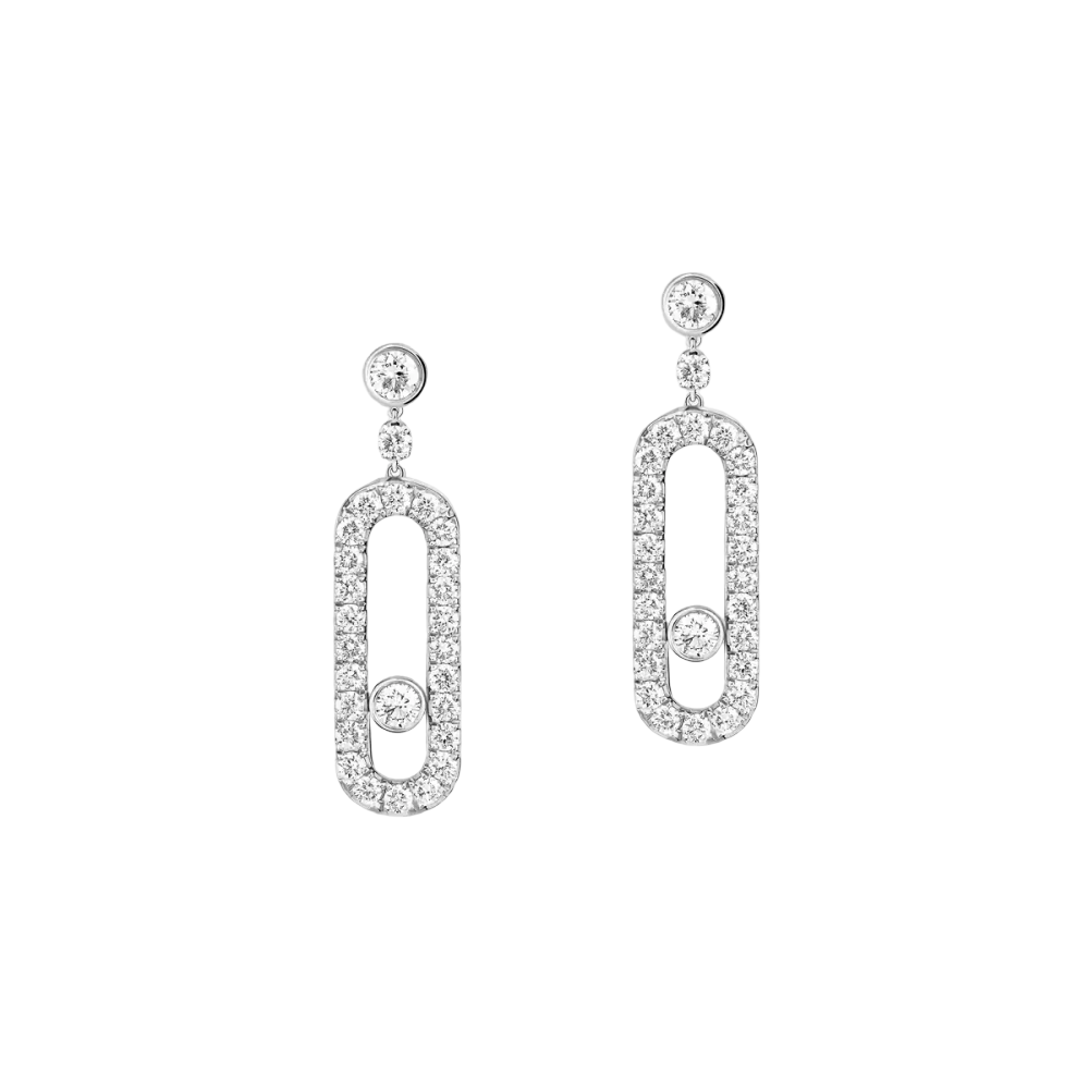 Dormeuses Move Uno Boucles d'oreilles Diamant Or Blanc