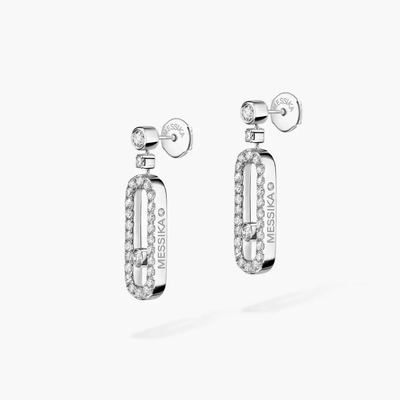 Dormeuses Move Uno Boucles d'oreilles Diamant Or Blanc