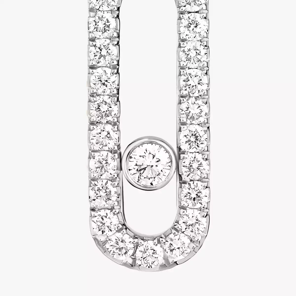 Dormeuses Move Uno Boucles d'oreilles Diamant Or Blanc