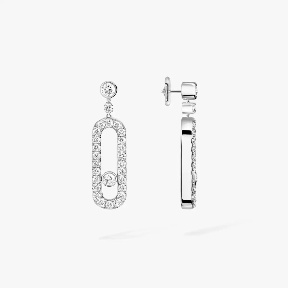 Dormeuses Move Uno Boucles d'oreilles Diamant Or Blanc
