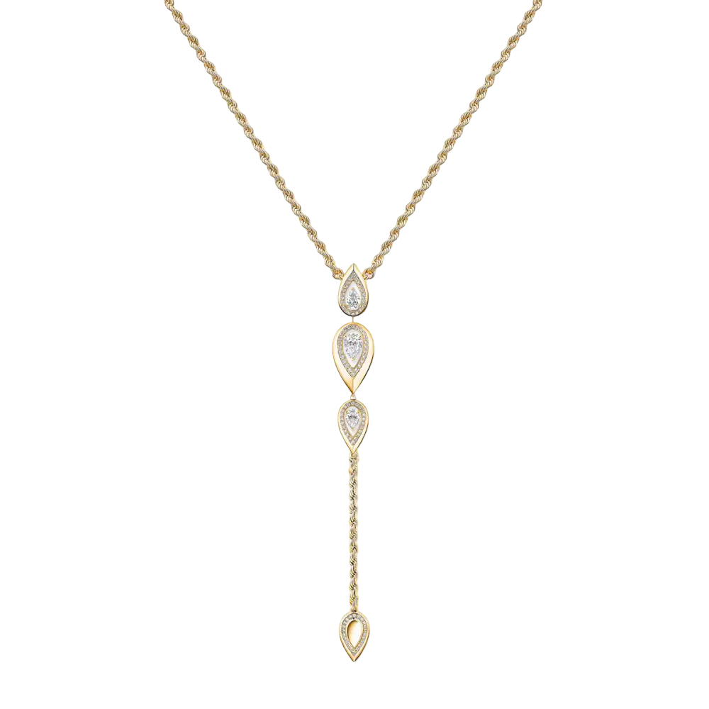 Fiery Cravate Collier Diamant Or Jaune