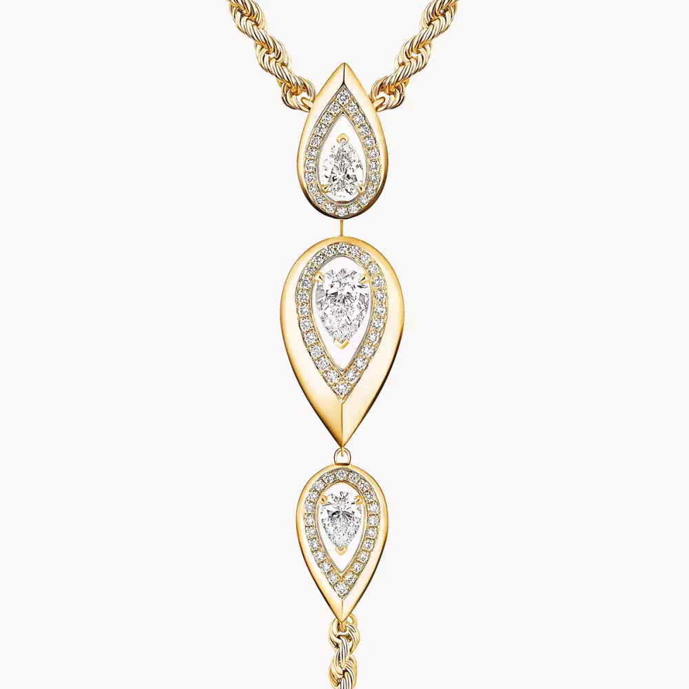 Fiery Cravate Collier Diamant Or Jaune