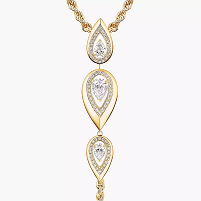 Fiery Cravate Collier Diamant Or Jaune