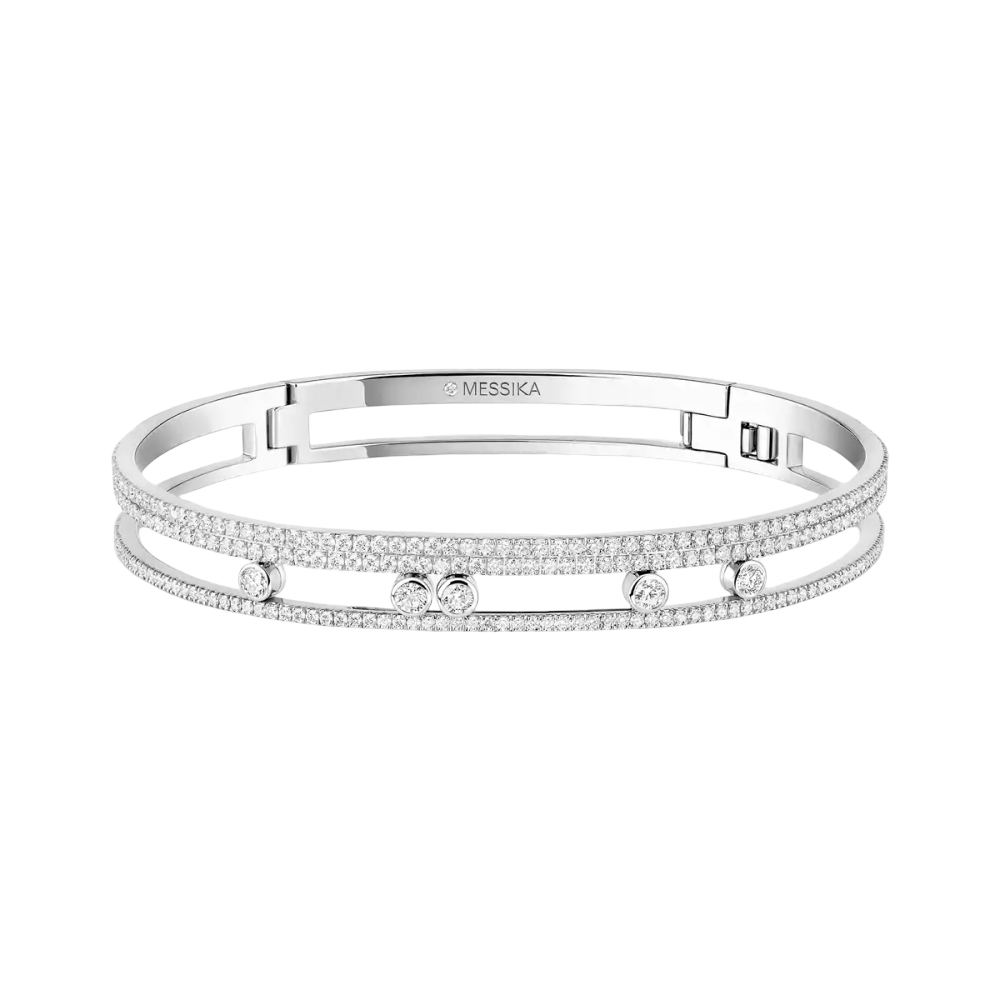 Bangle Move Romane Pavé Bracelet Diamant Or Blanc