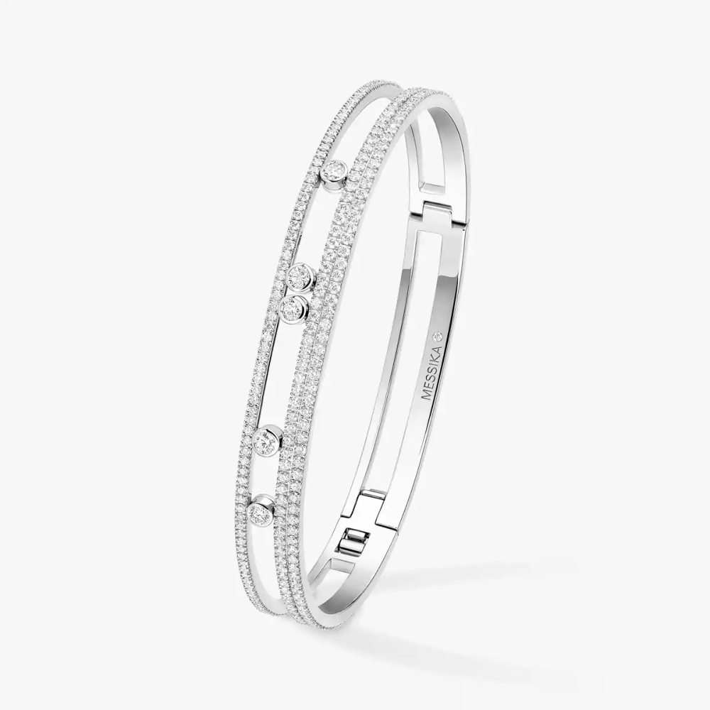 Bangle Move Romane Pavé Bracelet Diamant Or Blanc