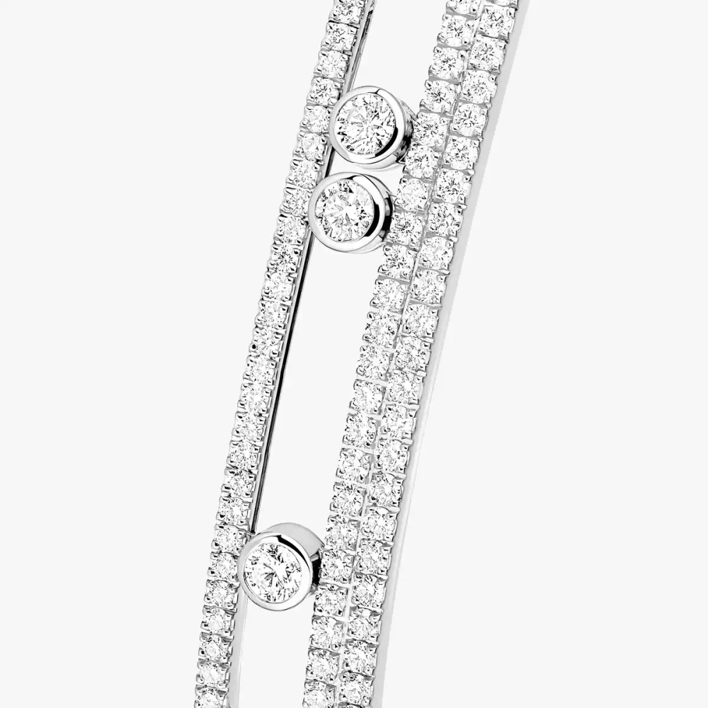 Bangle pavé Move Romane Bracelet Diamant Or Blanc