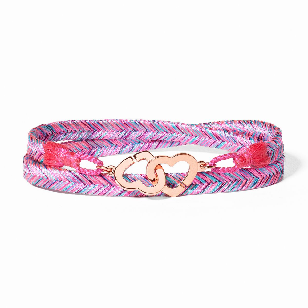 Bracelet Tissé Double Cœurs R13