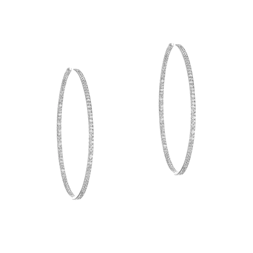 Créoles Gatsby S Boucles d'oreilles Diamant Or Blanc
