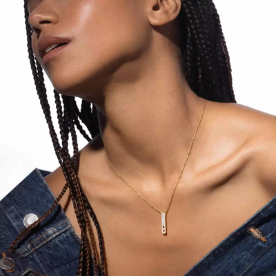 My First Diamond Pavé Yellow Gold Diamond Necklace