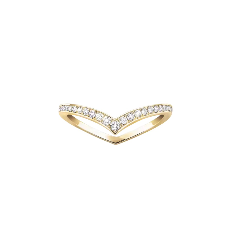 Alliance Fiery Pavée Bague Diamant Or Jaune