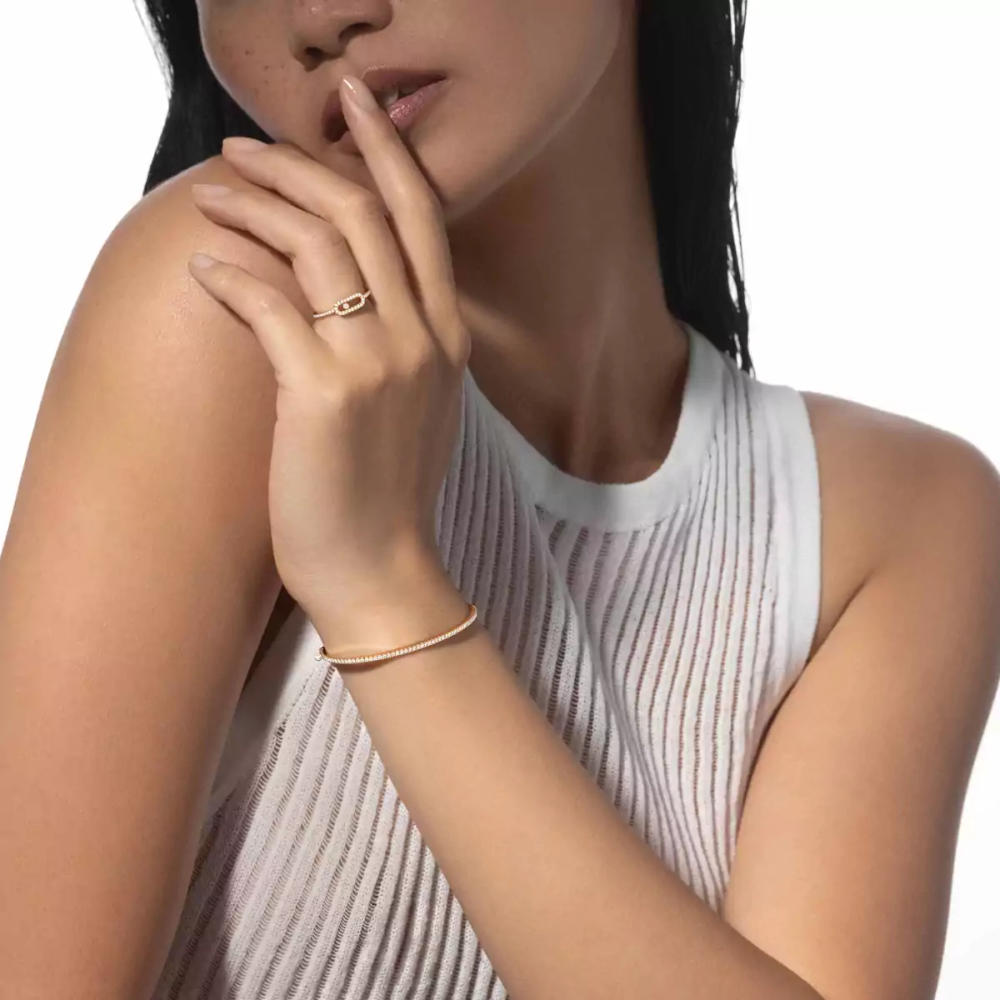 Move Uno Pavé Yellow Gold Diamond Ring