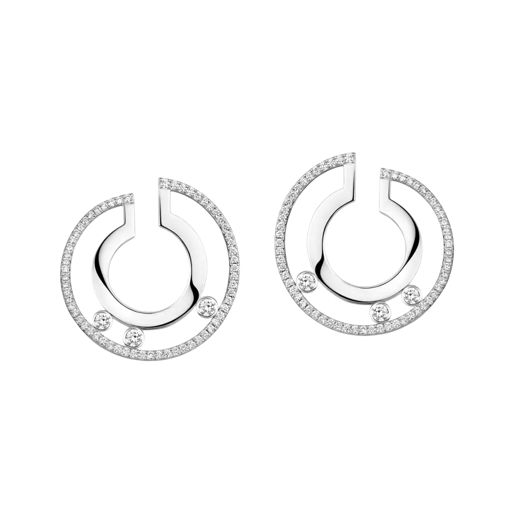 Créoles Move Romane PM Boucles d'oreilles Diamant Or Blanc