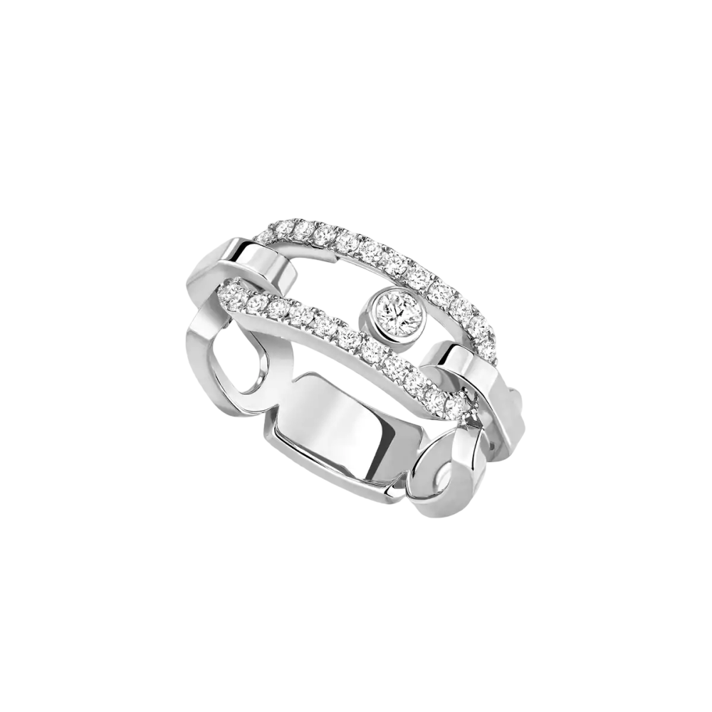 Move Link Bague Diamant Or Blanc