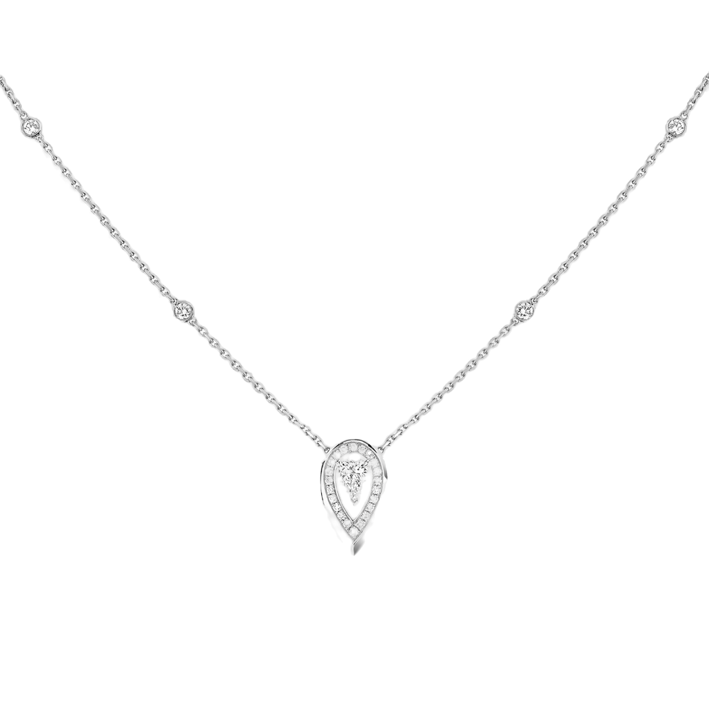 Fiery 0.10ct White Gold Diamond Necklace