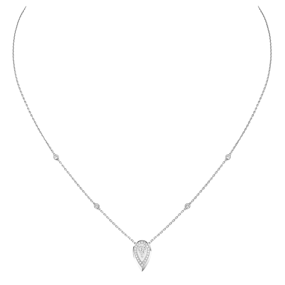 Fiery 0.10ct White Gold Diamond Necklace