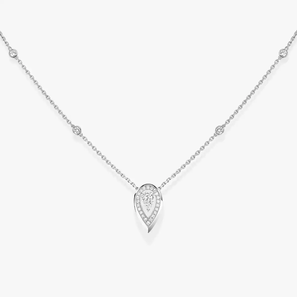 Fiery 0.10ct White Gold Diamond Necklace