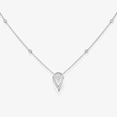 Fiery 0.10ct White Gold Diamond Necklace