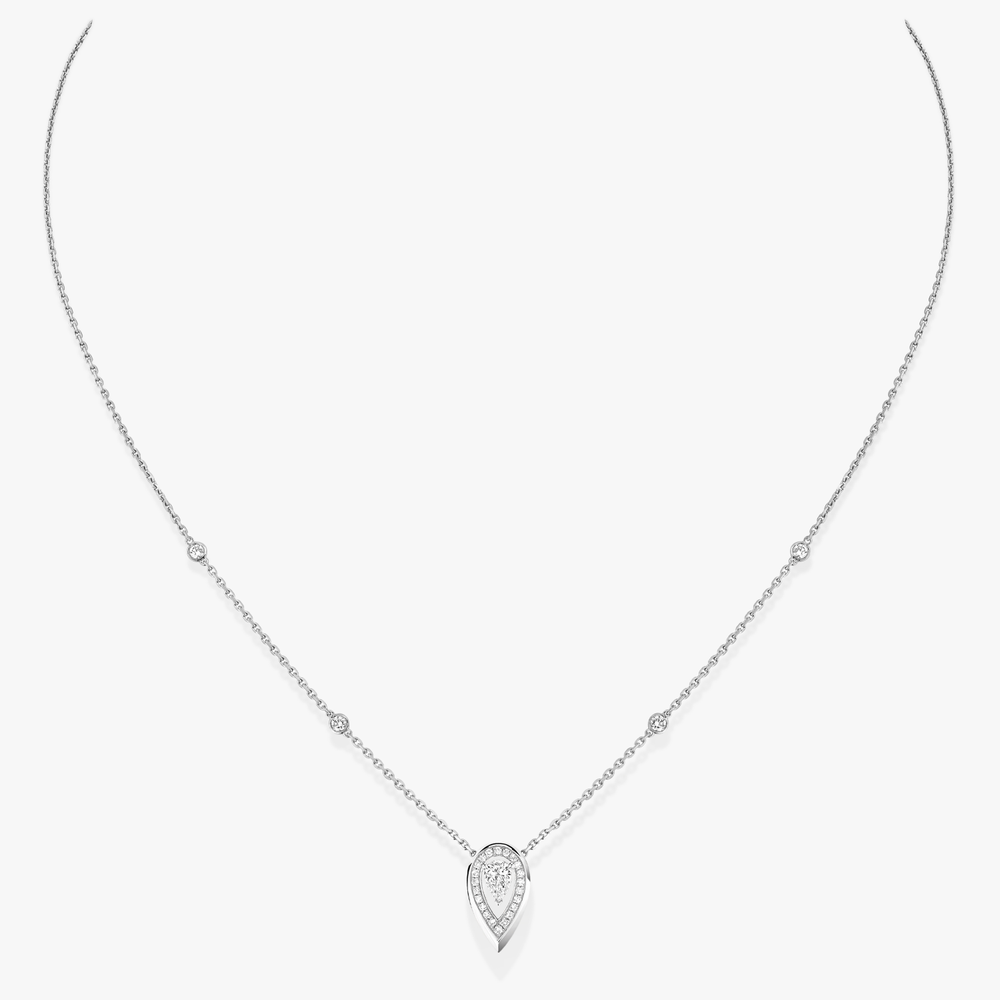 Fiery 0.10ct White Gold Diamond Necklace