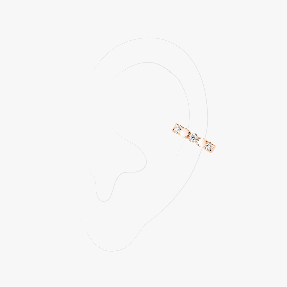 Pink Gold Diamond Earrings D-Vibes Mono Clip Earring