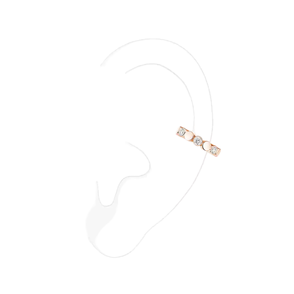 D-Vibes Mono Clip Earring Pink Gold Diamond Earrings