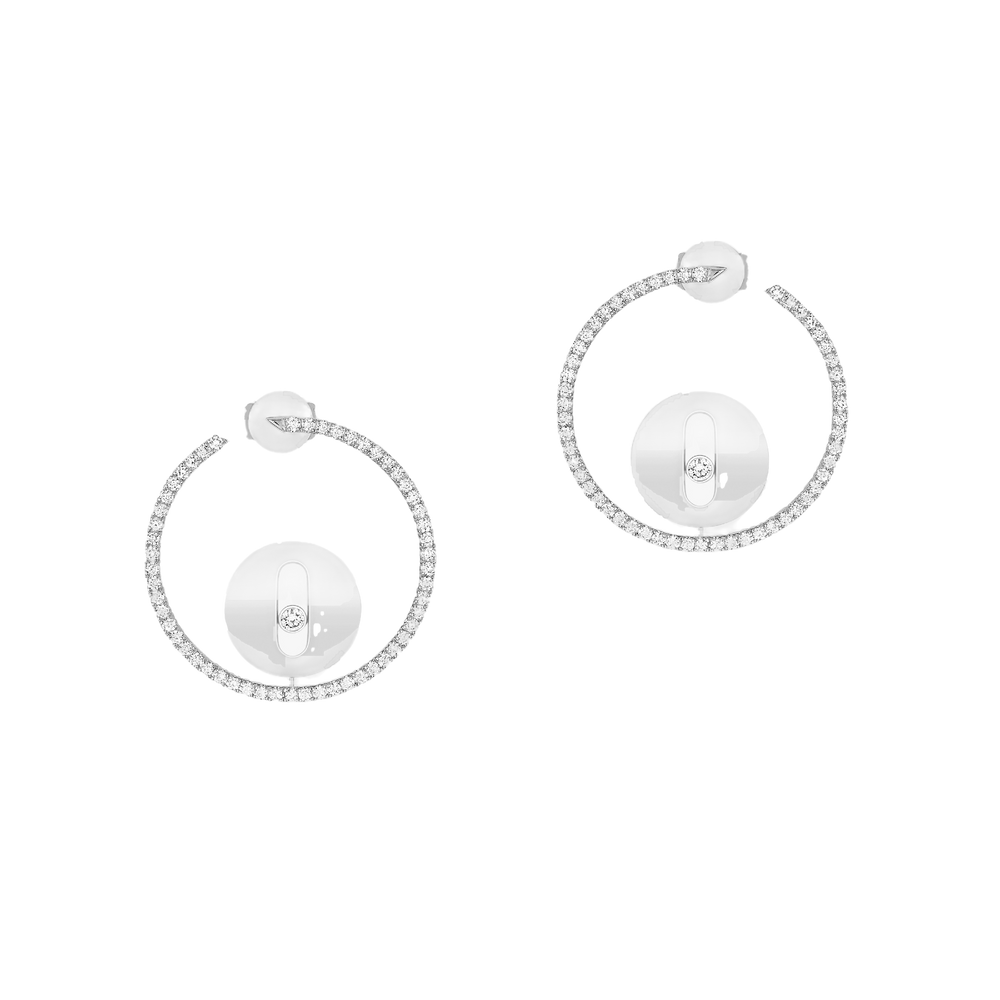 Créoles Lucky Move SM White Gold Diamond Earrings