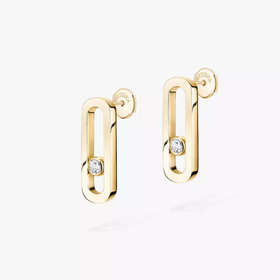 Move Uno Yellow Gold Diamond Earrings
