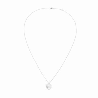 Pendentif Sur Chaîne Double Cœurs Petit Modèle