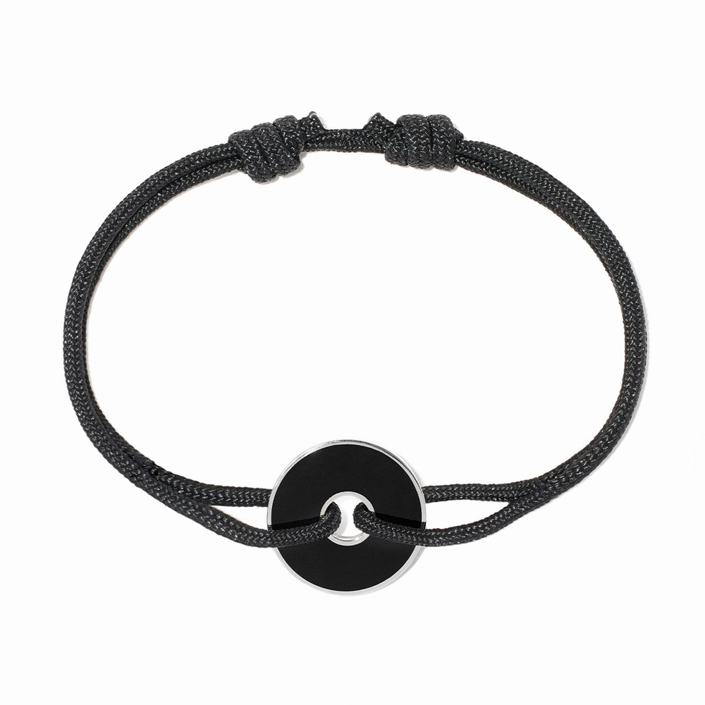 Pi Black & White Cord Bracelet