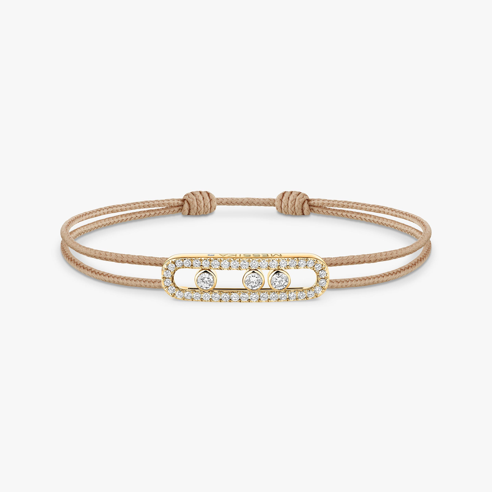 Messika CARE(S) Beige Pavé Cord Bracelet Yellow Gold Diamond Bracelet