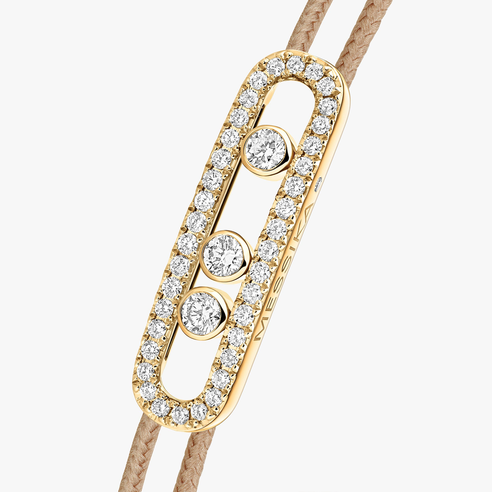 Messika CARE(S) Beige Pavé Cord Bracelet Yellow Gold Diamond Bracelet