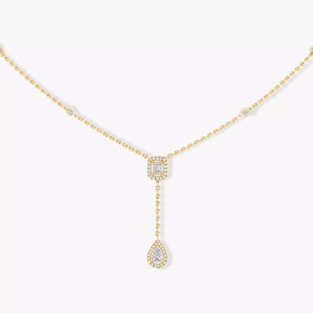 My Twin Cravate 0,10ct x2 Collier Diamant Or Jaune