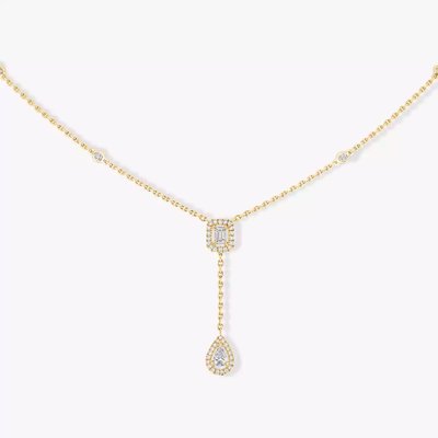 My Twin Cravate 0,10ct x2 Collier Diamant Or Jaune