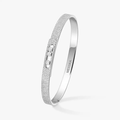 Move Noa SM Pavé Bangle White Gold Diamond Bracelet