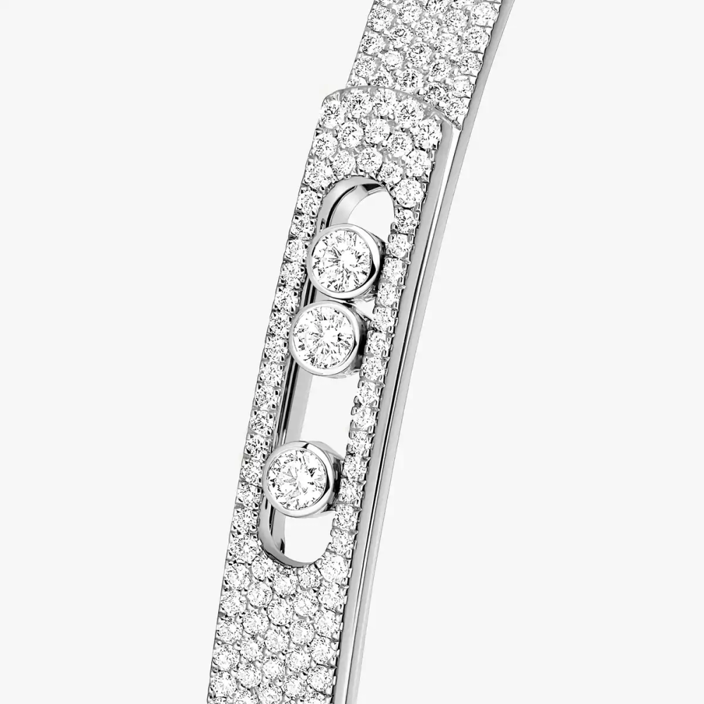 Move Noa SM Pavé Bangle White Gold Diamond Bracelet