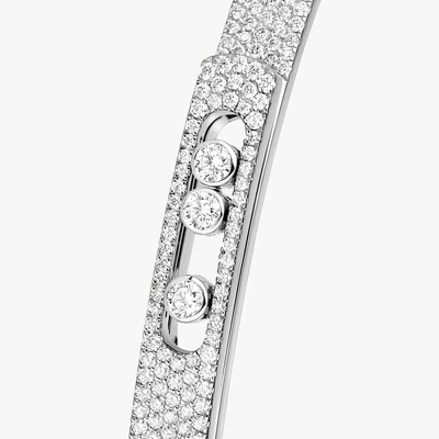 Move Noa SM Pavé Bangle White Gold Diamond Bracelet