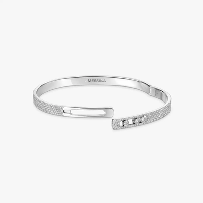 Move Noa SM Pavé Bangle White Gold Diamond Bracelet